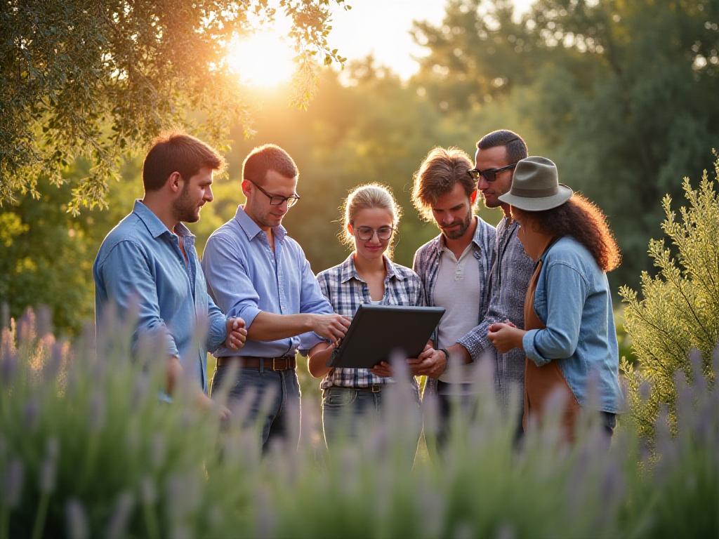 Architetti paesaggisti al lavoro in un giardino rigoglioso a Roma